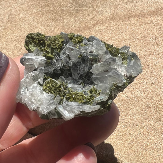 Epidote and Quartz Cluster Specimen