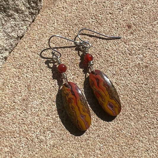 Moroccan Seam Agate Crystal Earrings