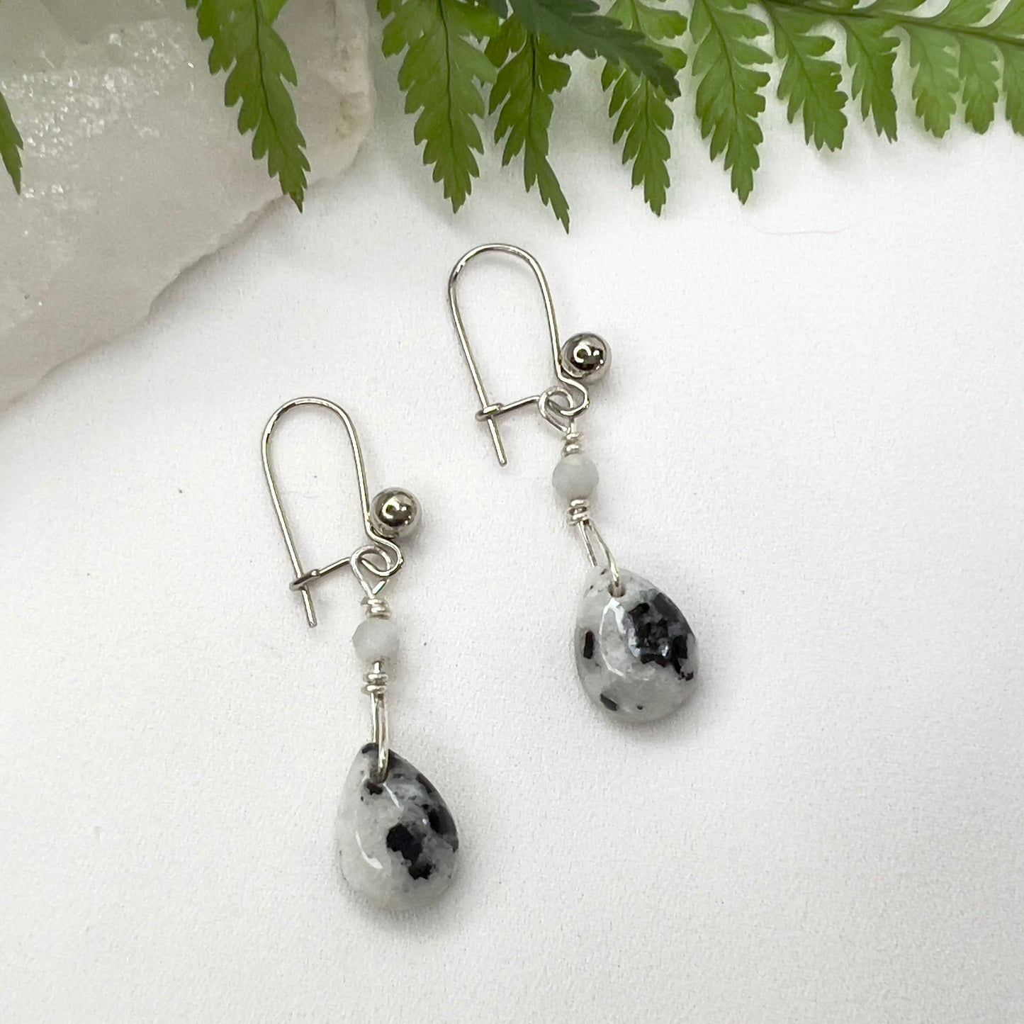 Tourmalinated Quartz & Achroite Crystal Earrings: Clarity ∙ Mental Clarity ∙ Alignment