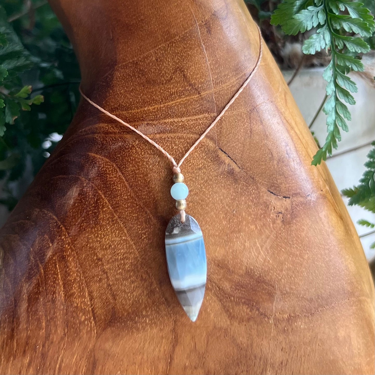 Faceted Blue Owayhee Opal Petite Layer Crystal Necklace