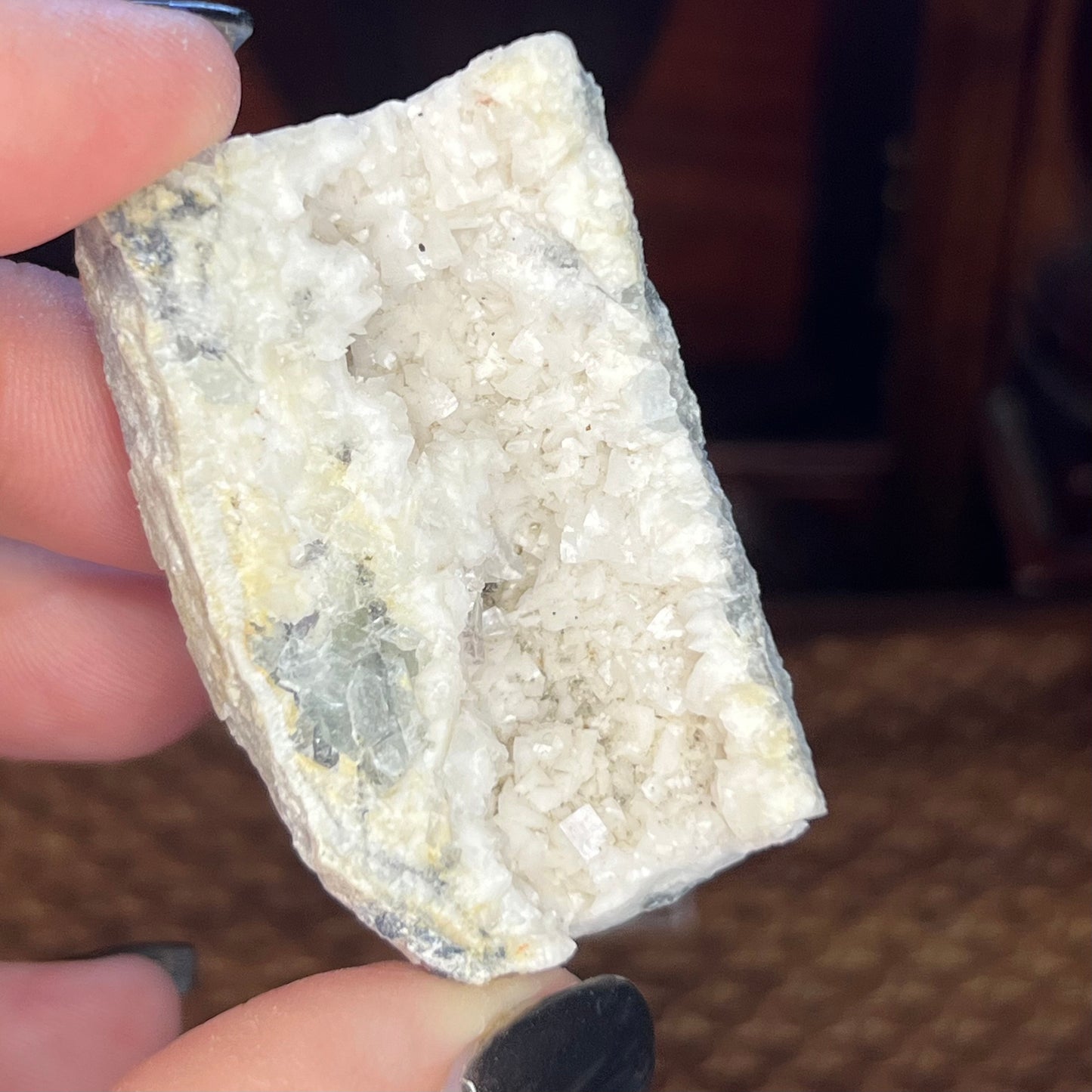 Calcite on Dolomite specimen (smoothed back) - Fujian, China