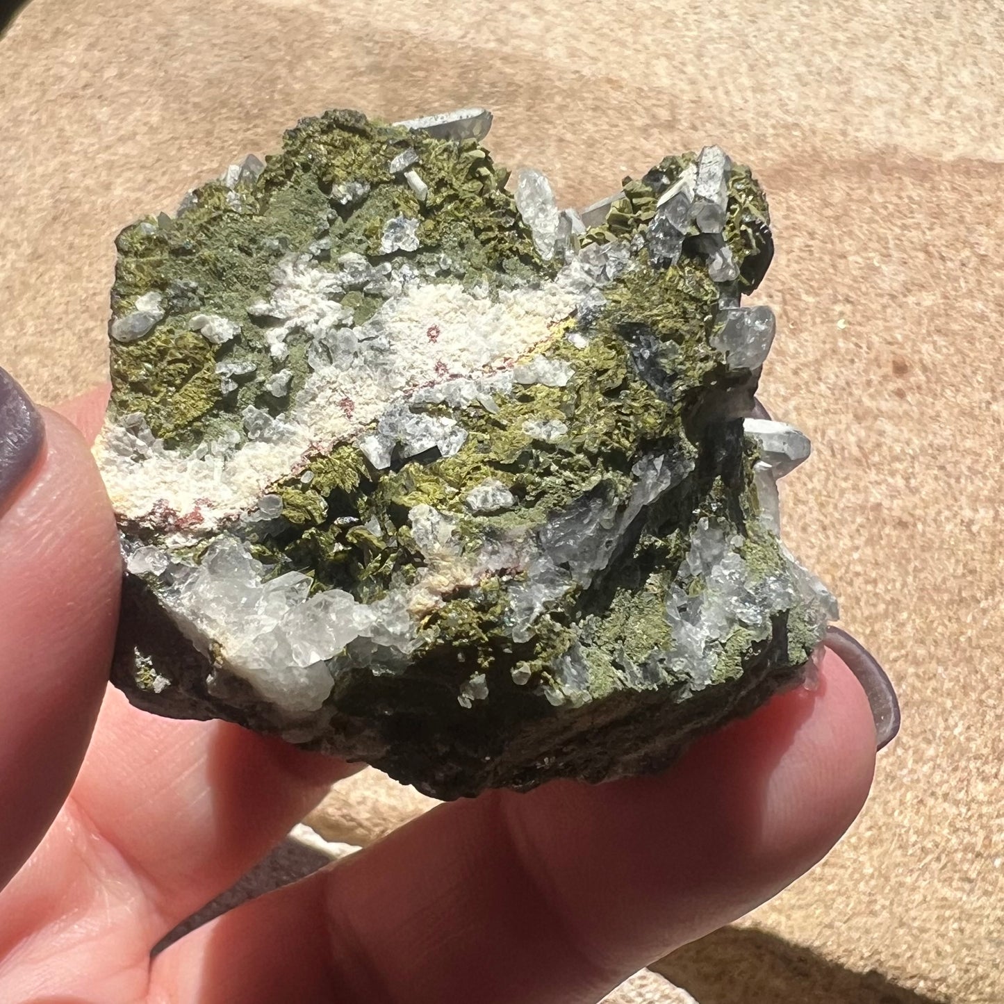 Epidote and Quartz Cluster Specimen