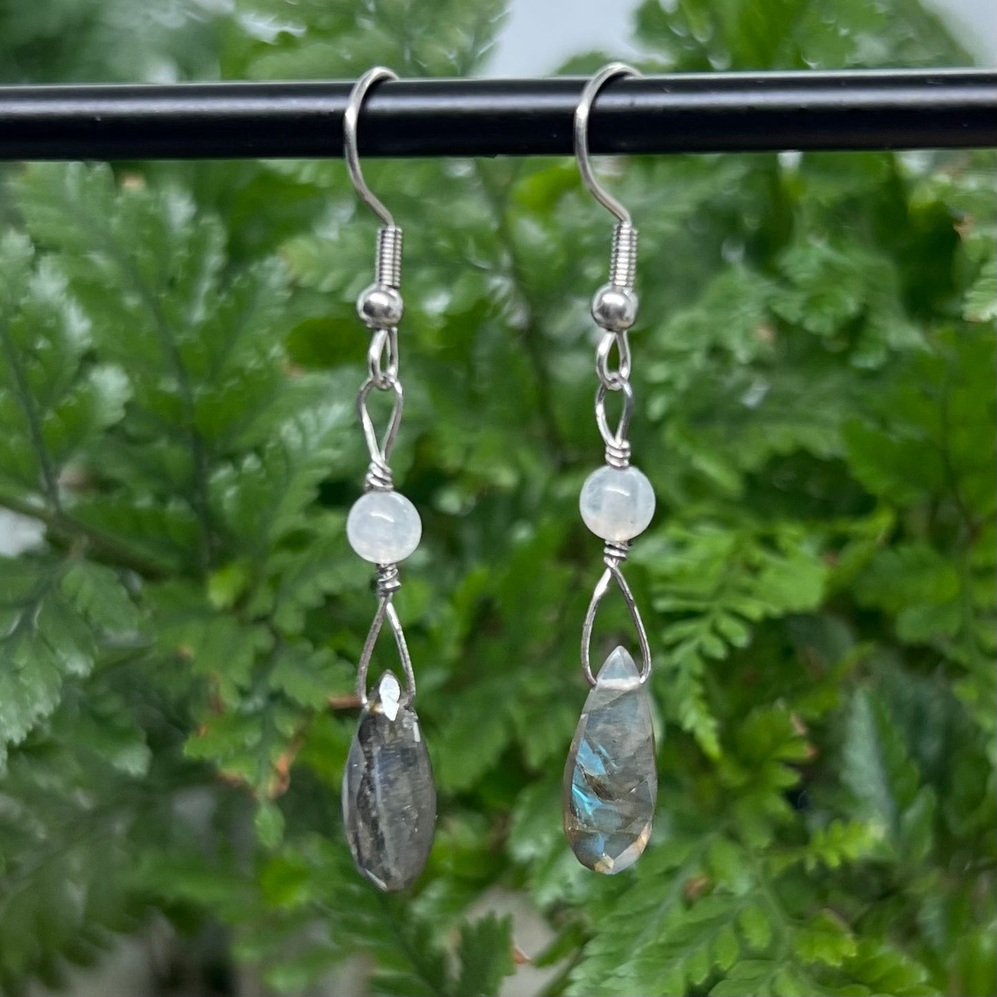 Flashy Labradorite Crystal Earrings