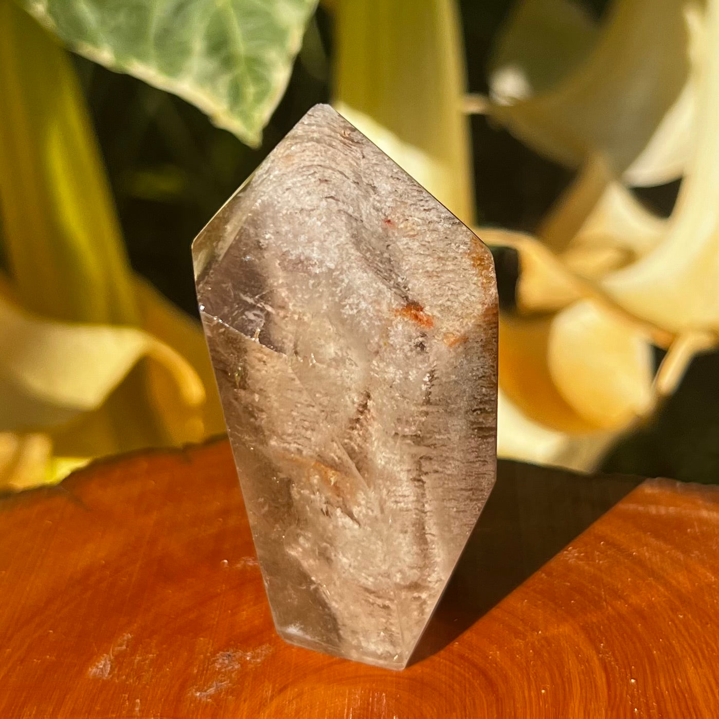 'Thousand Layer' Lodalite Smoky Quartz Polished Point - Brazil