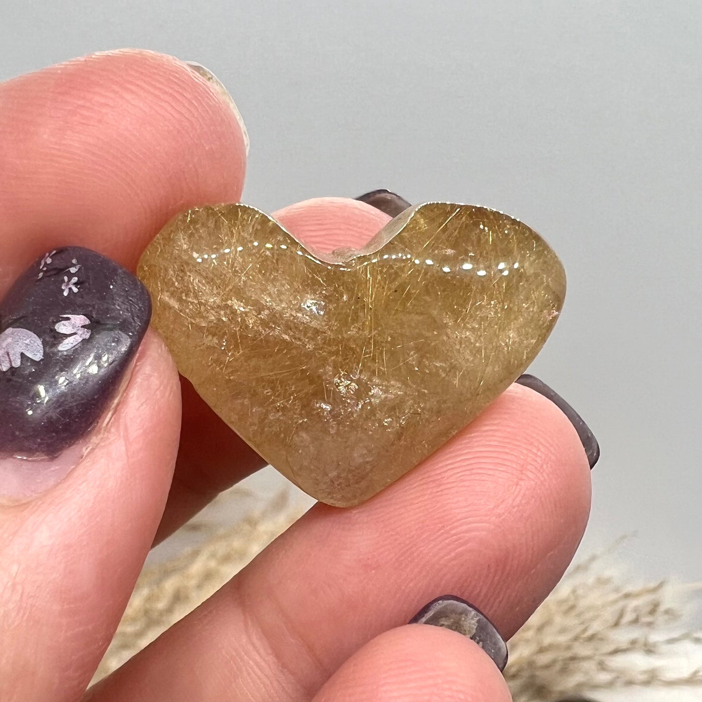 Golden Rutile Quartz Heart Freeform (Brazil) (a)