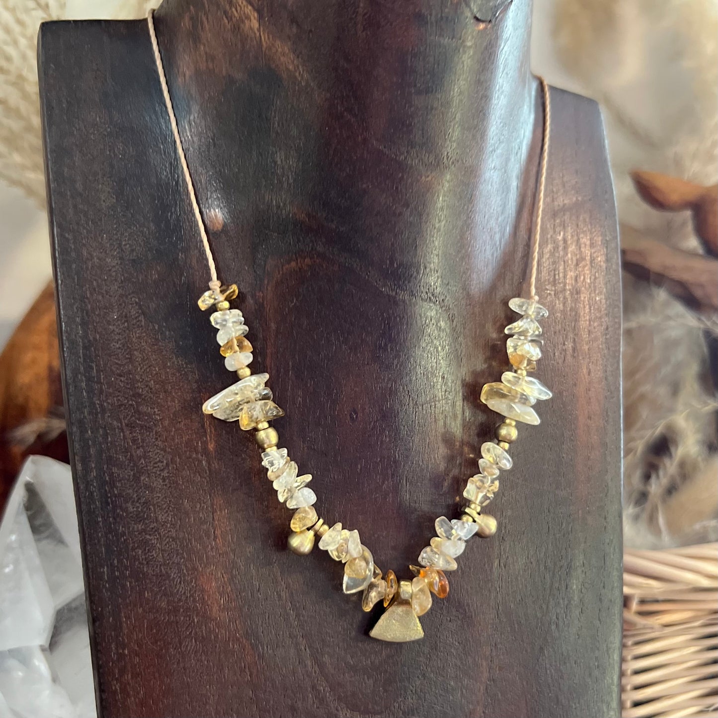 Citrine & Brass Layer Necklace