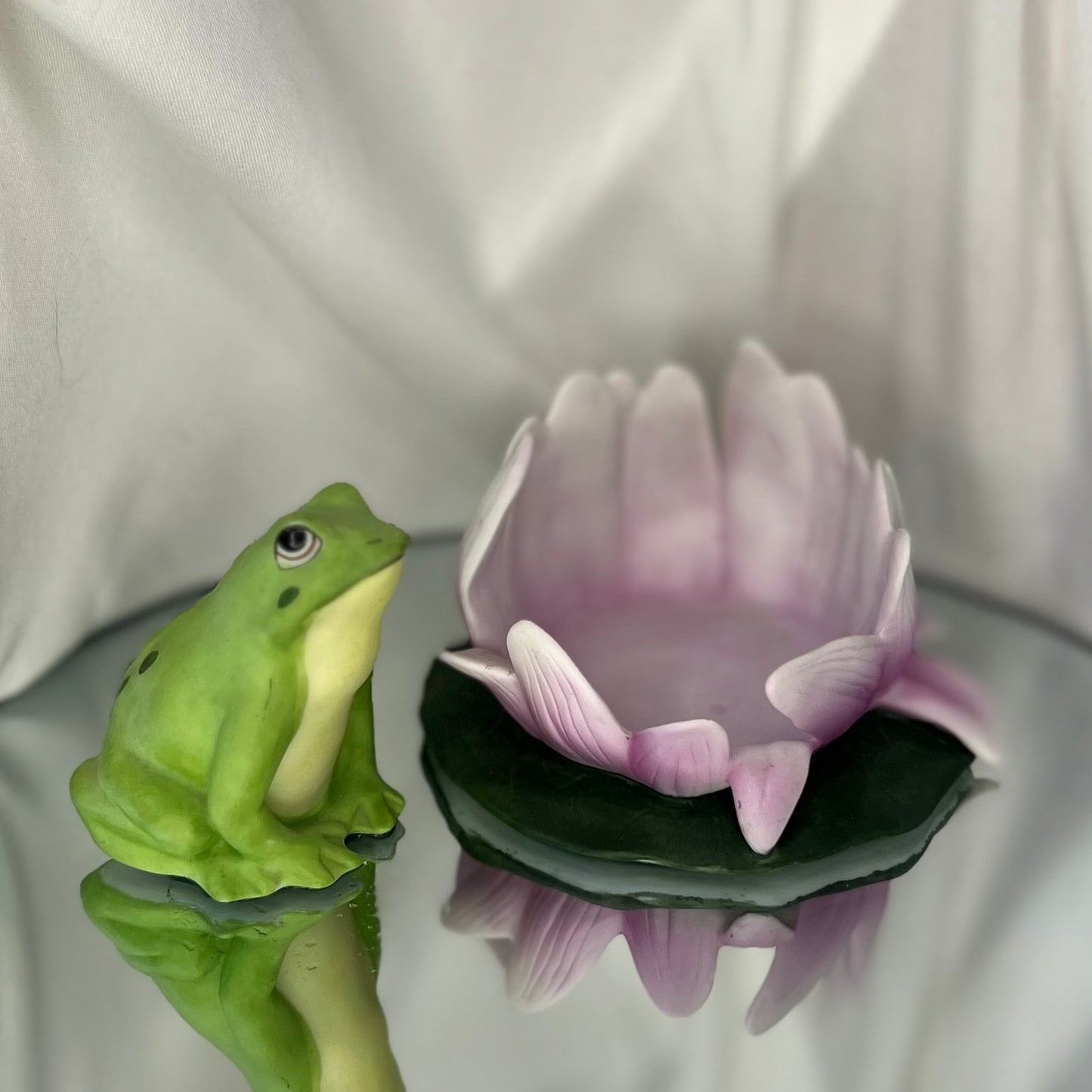 Frog in Lotus | 'Woodland Surprise' - Franklin fine porcelain figurine | 1984