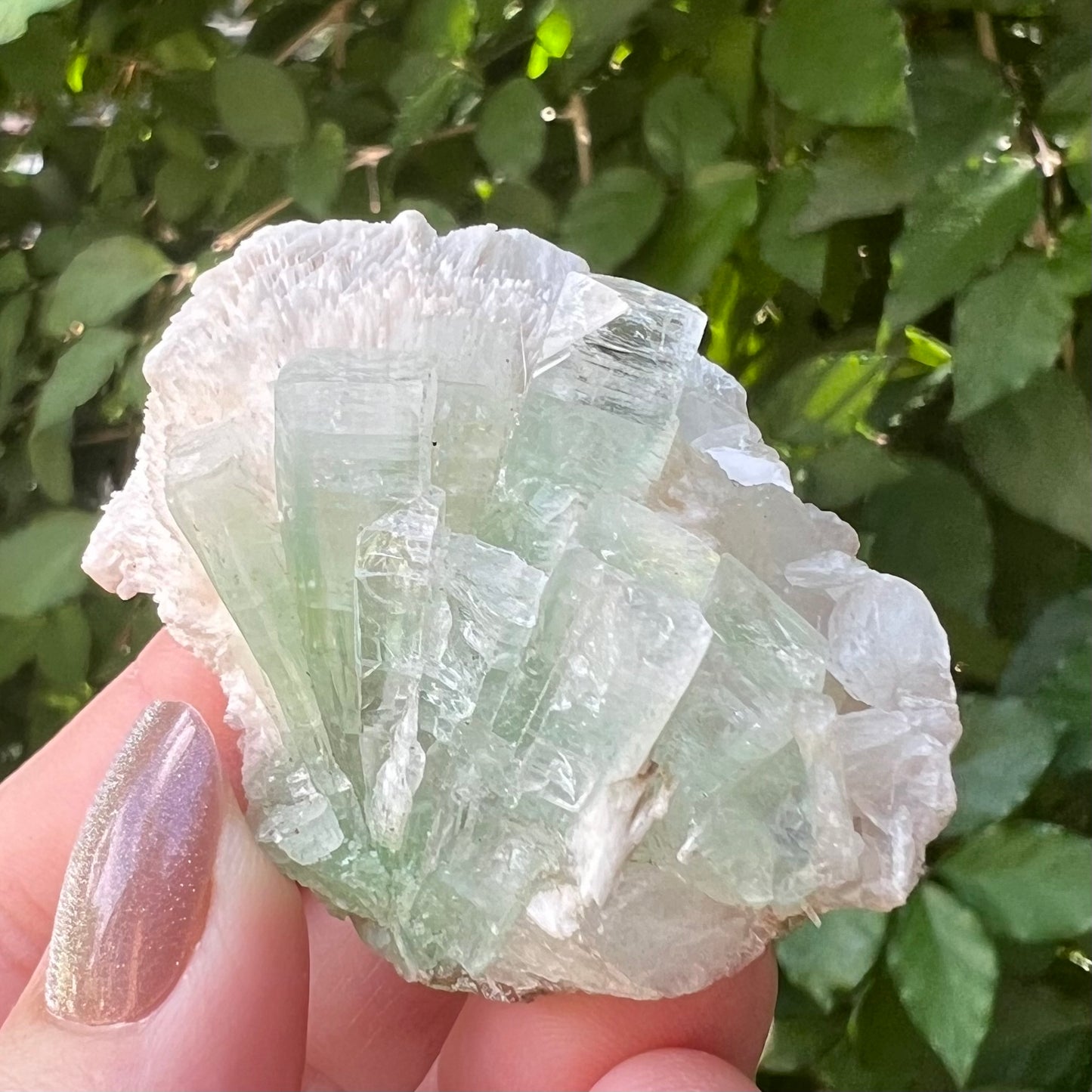 Green Apophyllite, Mordenite & Calcite Zeolite mineral specimen -  Jalgoan District, Maharashtra, India