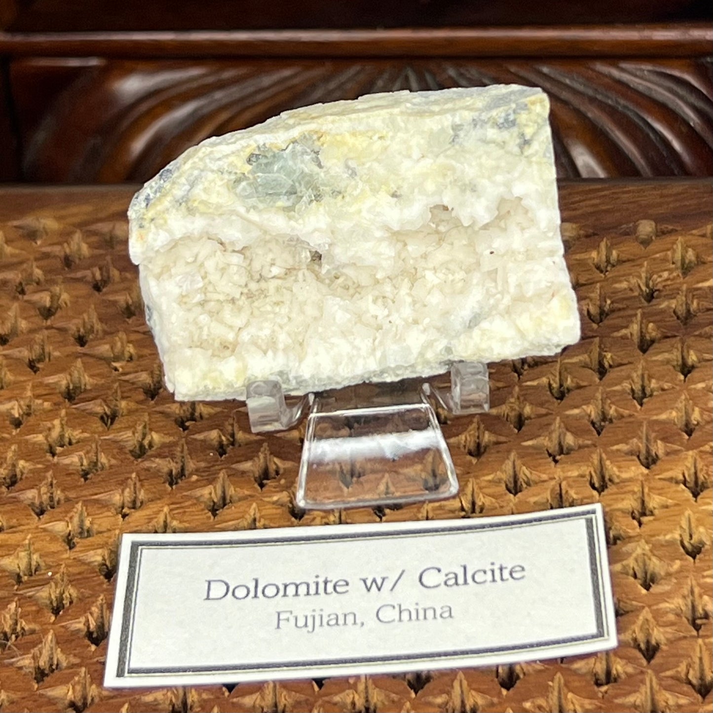 Calcite on Dolomite specimen (smoothed back) - Fujian, China