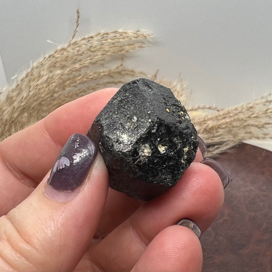 Raw Natural Black Tourmaline (c) - Double Mercedes Terminated Pocket Rock