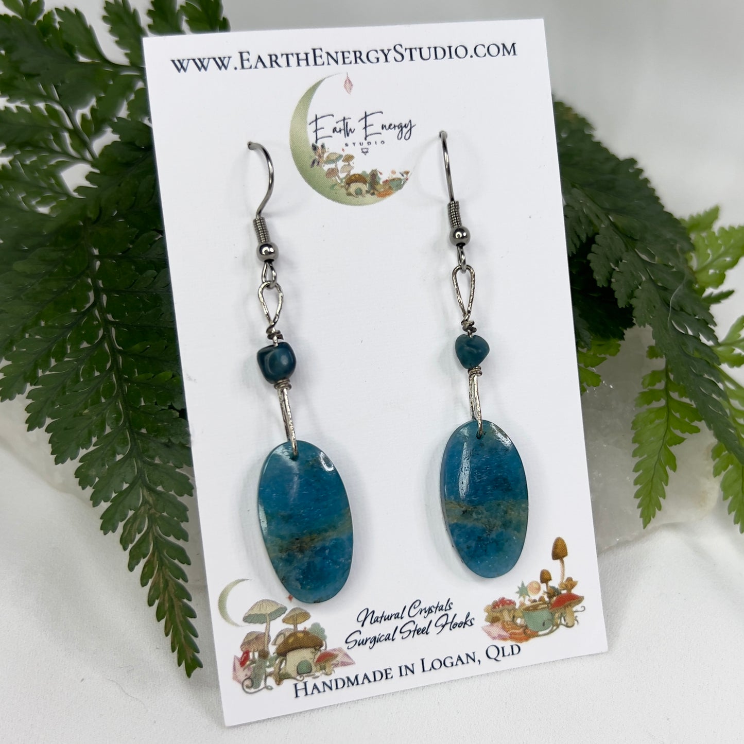 Blue Apatite Crystal Earrings: Motivation ∙ Clarity ∙ Personal Goal Pursuit