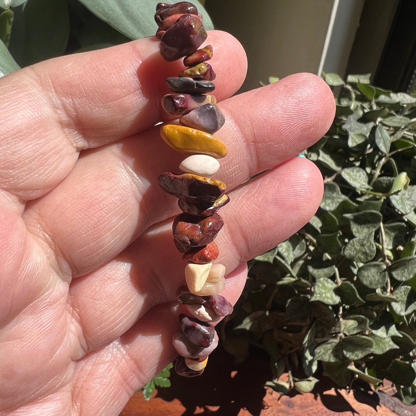 Mookaite Crystal Chip Stretch Bracelet