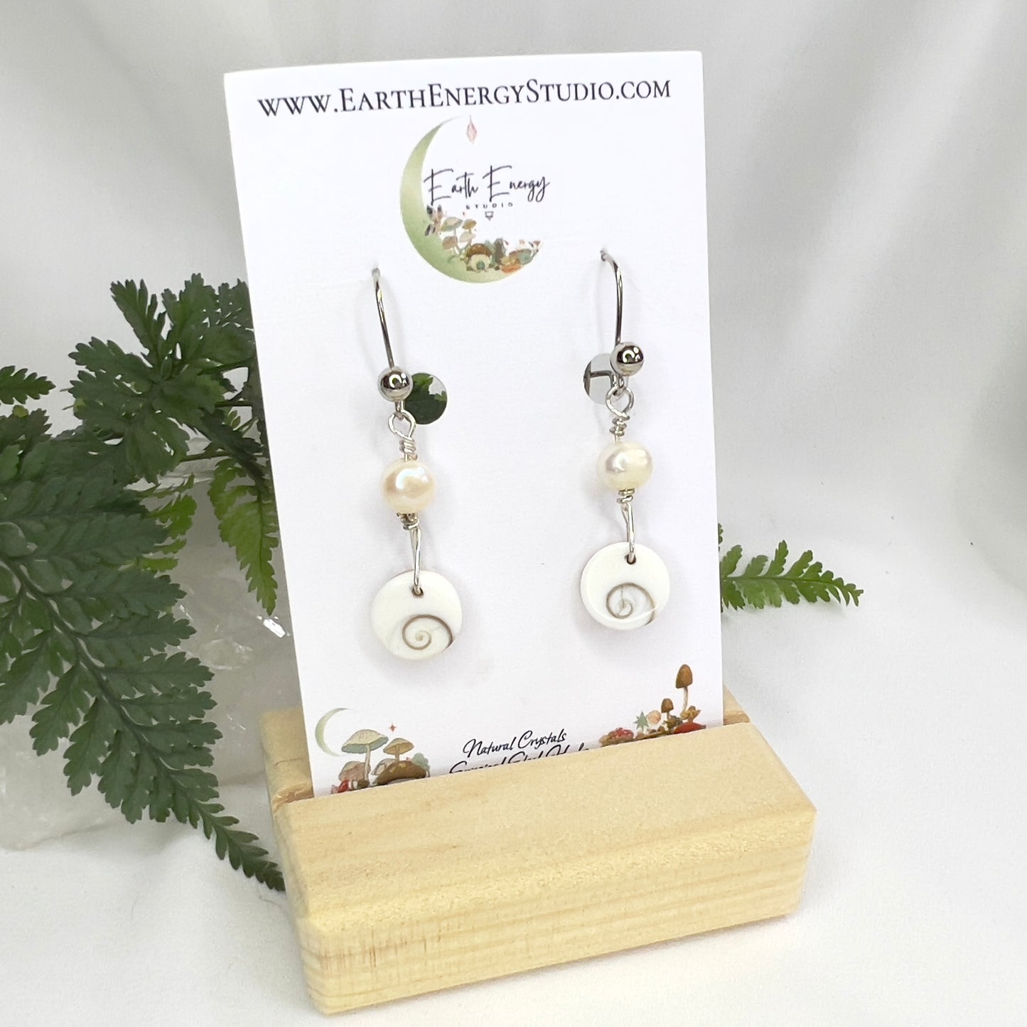 Shiva Eye & Fresh Water Pearl Earrings: Spiritual ∙ Transformation ∙ Nurturing