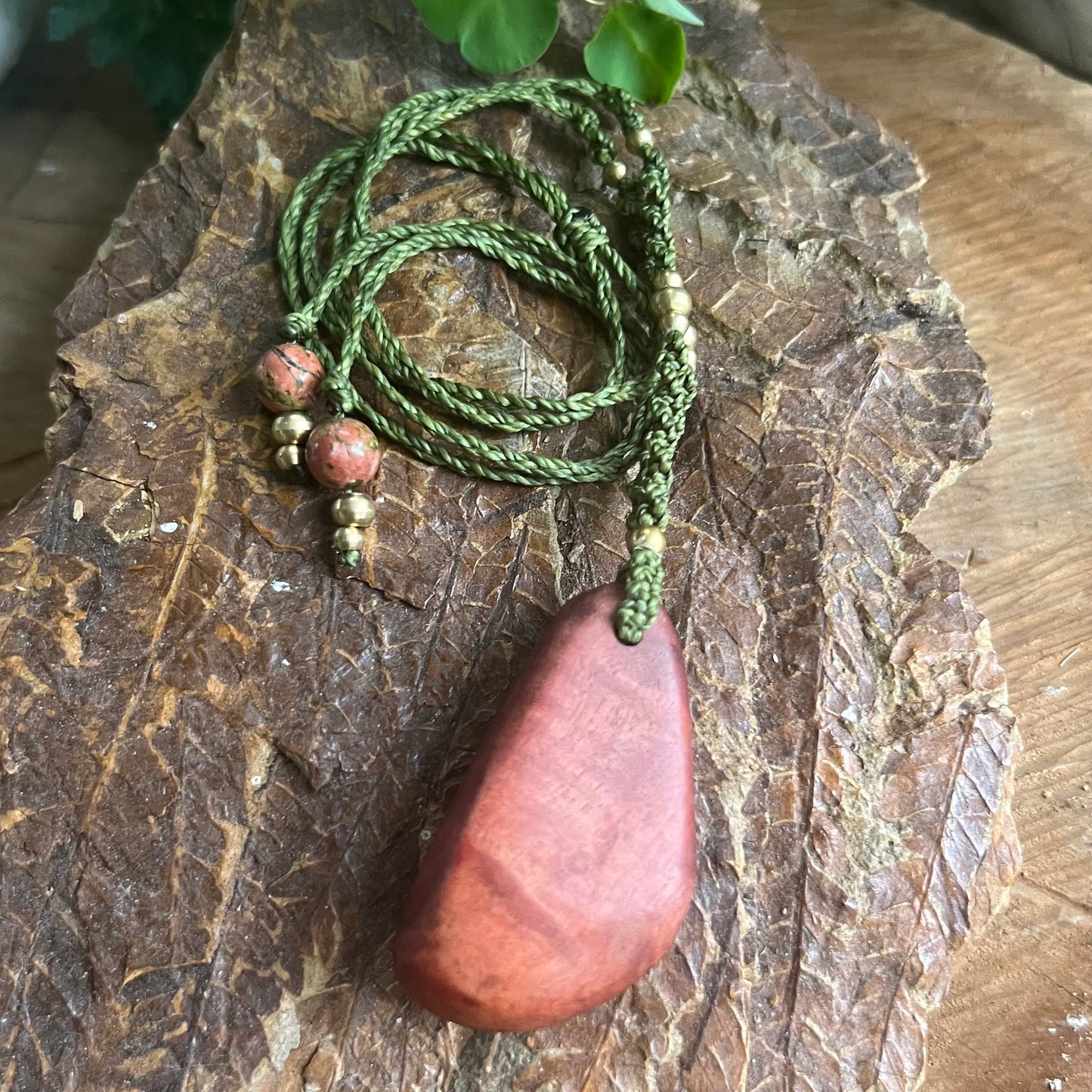 River Red Gum Eucalyptus with Unakite Necklace Talisman - 'Spirit of Dryad' Talisman (iii)