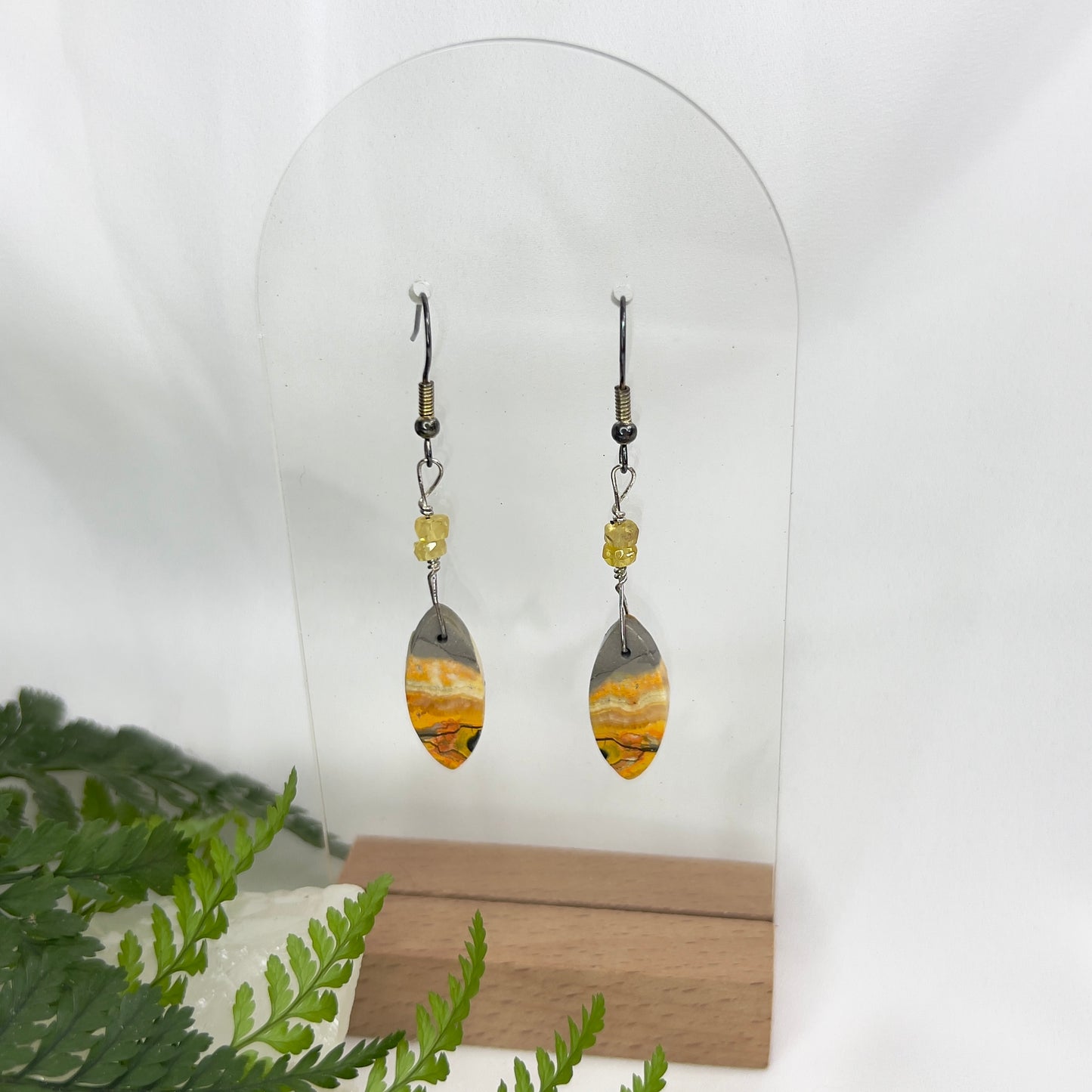 Bumblebee Jasper Crystal Earrings: Courage ∙ Creativity ∙ Zest for Life