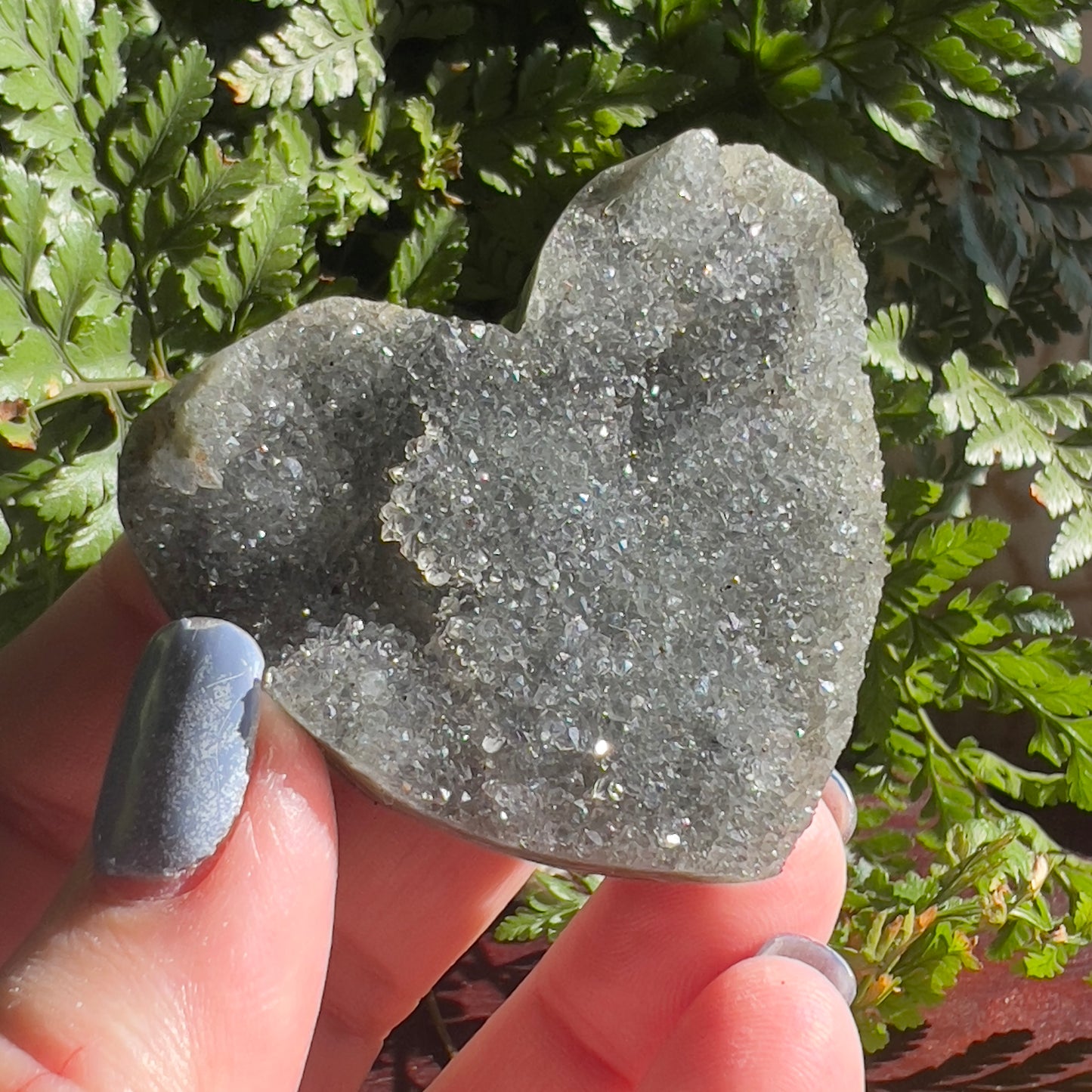 Black Galaxy Amethyst Heart