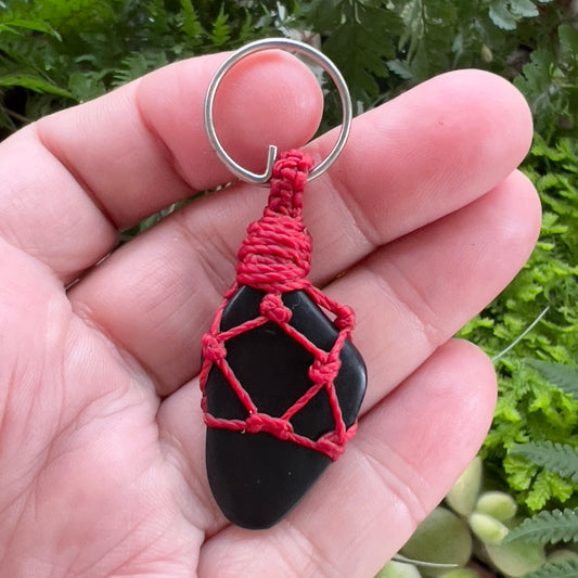 Wolf & Panther Collar Charm - Shungite in Falu Red