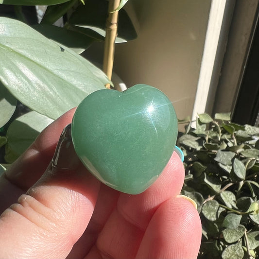 Aventurine Heart Crystal Car Air Vent Charm