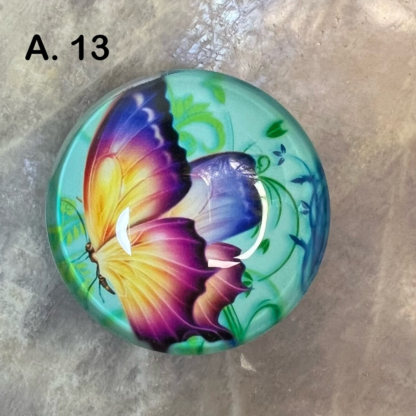 Mystical Magnets - 'A' Series - 4cm Diameter Glass bubble