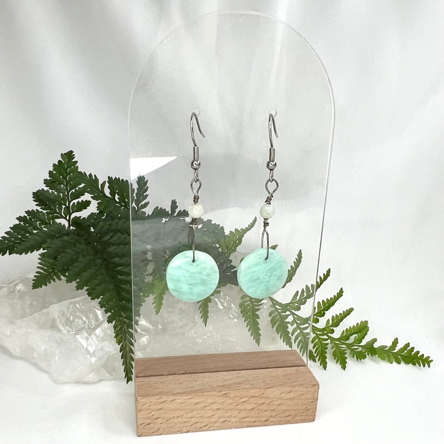 Amazonite Crystal Earrings: Inspiration ∙ Emotional Healing ∙ Self Expression