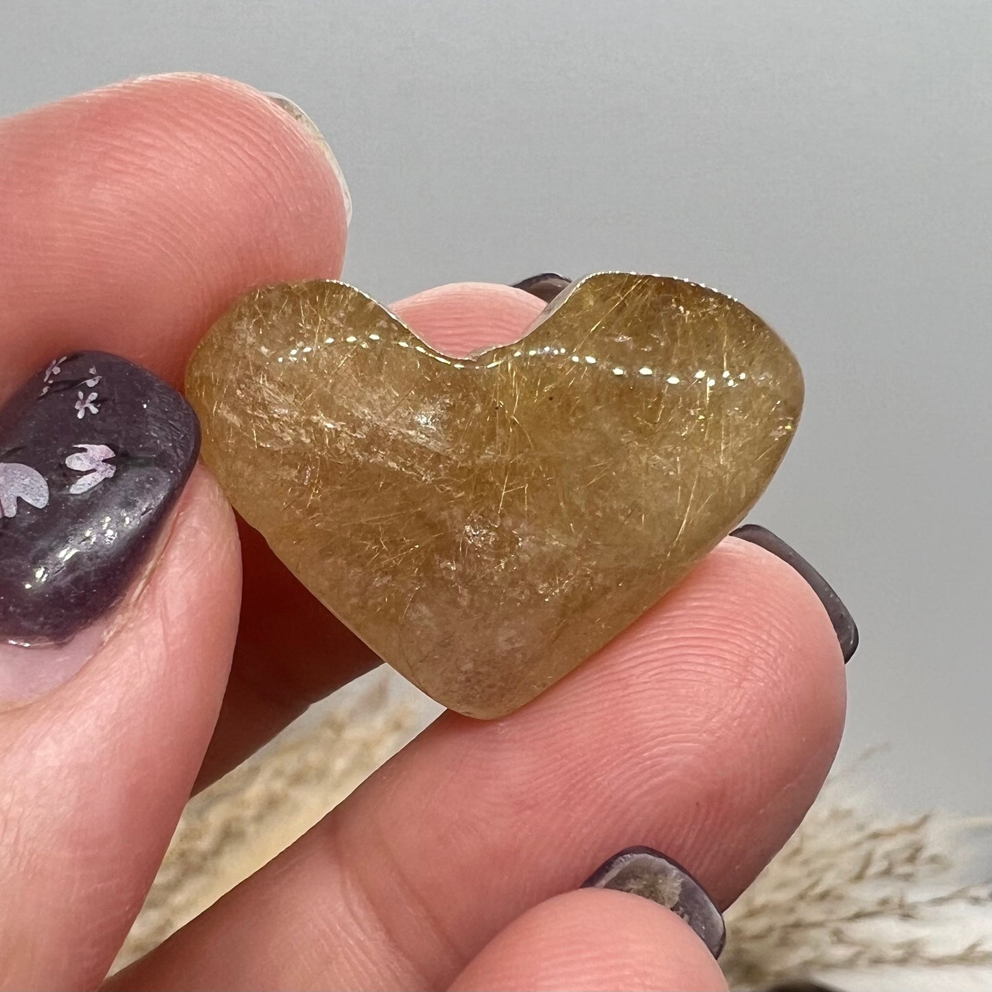 Golden Rutile Quartz Heart Freeform (Brazil) (a)