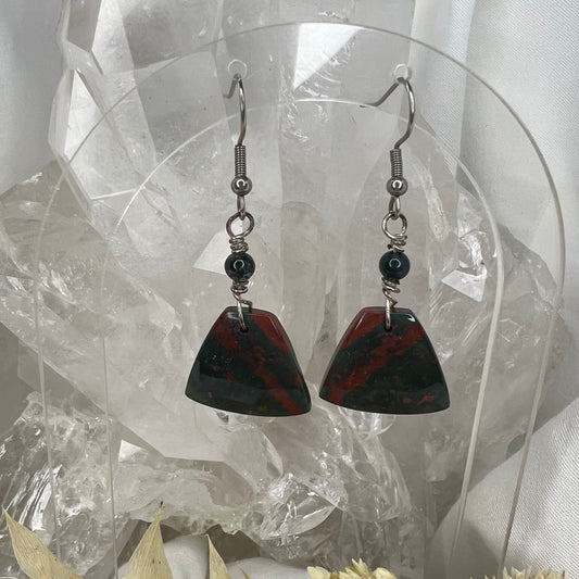 Bloodstone Crystal Earrings: Strength ∙ Resilience ∙ Vitality