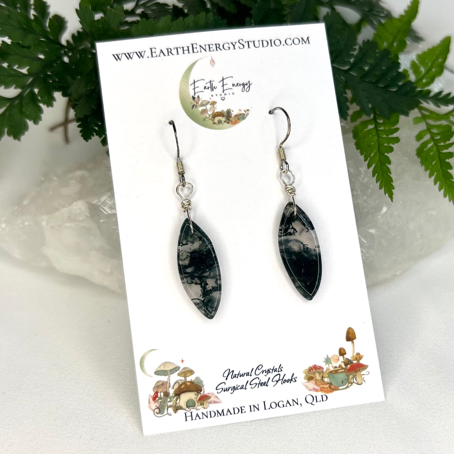 Moss Agate Earrings: Growth ∙ Healing ∙ Grounding