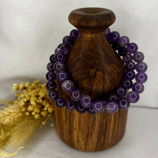 Lush Amethyst Stretch Beaded Bracelets | Spiritual Growth | Intuition | Calming