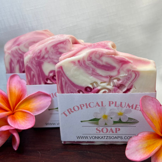 Tropical Plumeria Soap - Natural & Handmade by Von Katz Soaps Toowoomba