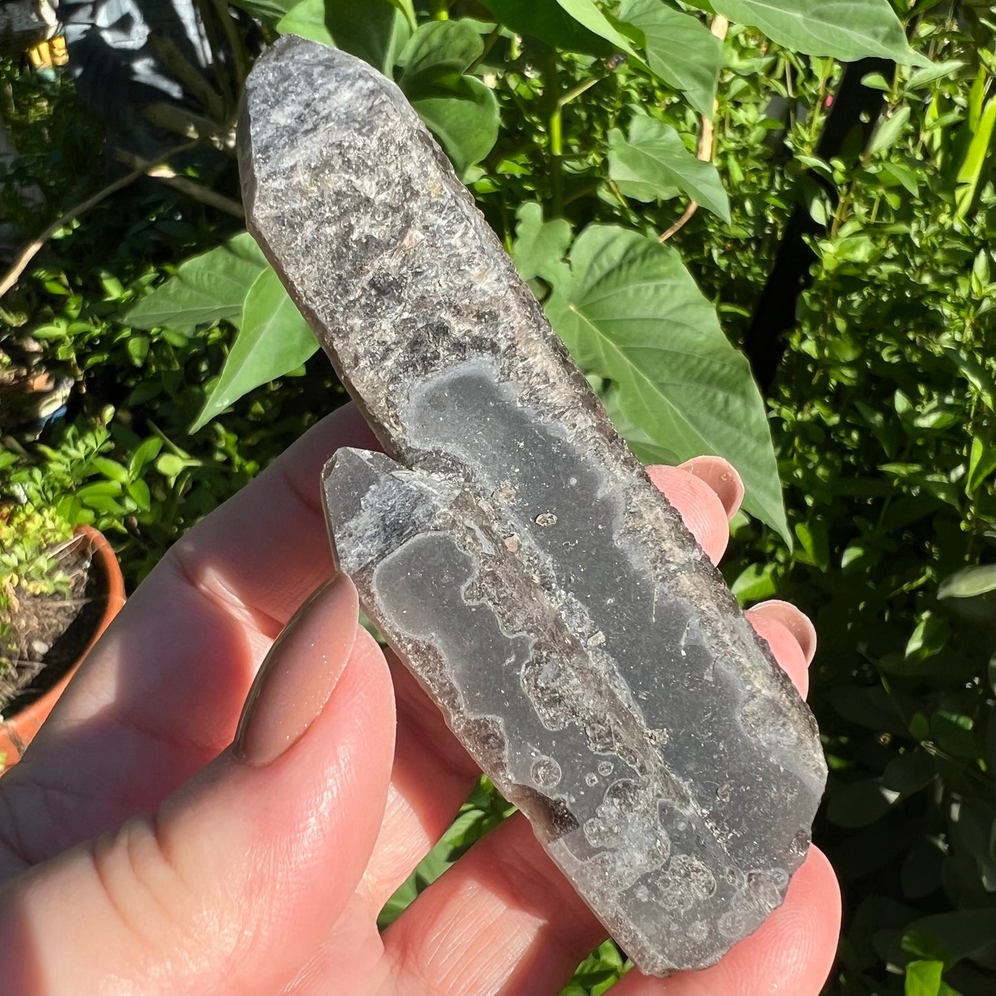 Black Quartz Twin Points | Inner Mongolia | Heavily etched Smoky Quartz