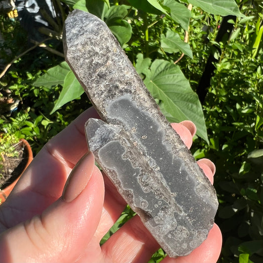 Black Quartz Twin Points | Inner Mongolia | Heavily etched Smoky Quartz