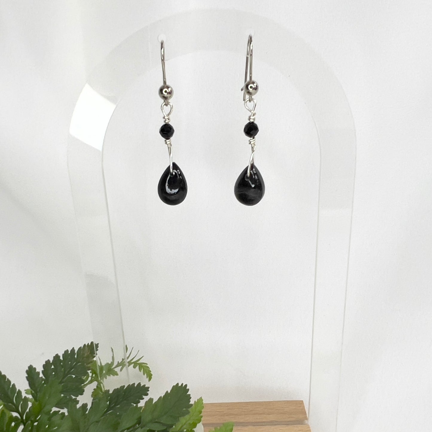 Black Tourmaline & Spinel Crystal Earrings: Protective ∙ Resilience ∙ Balancing