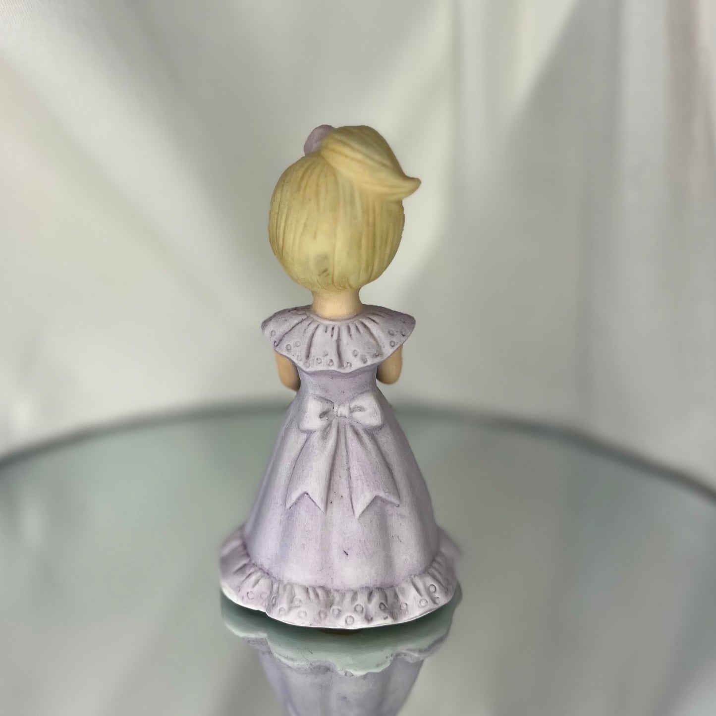 'Growing Up Birthday Girls' Porcelain Figurine | Vintage 4th Birthday Cake Topper | Blonde girl version | Enesco | 1984