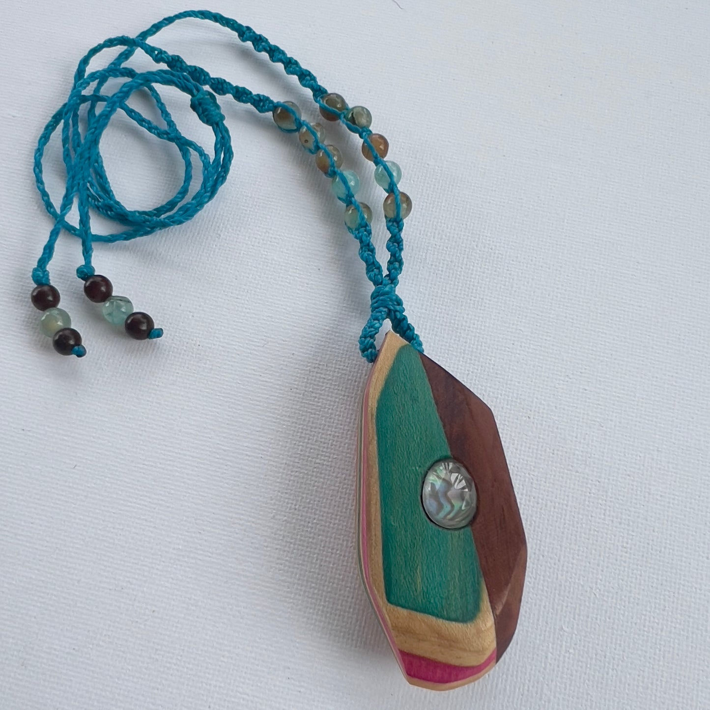 Sk8 Rock Gemstone Necklace with Paua (Abalone) Quartz Doublet