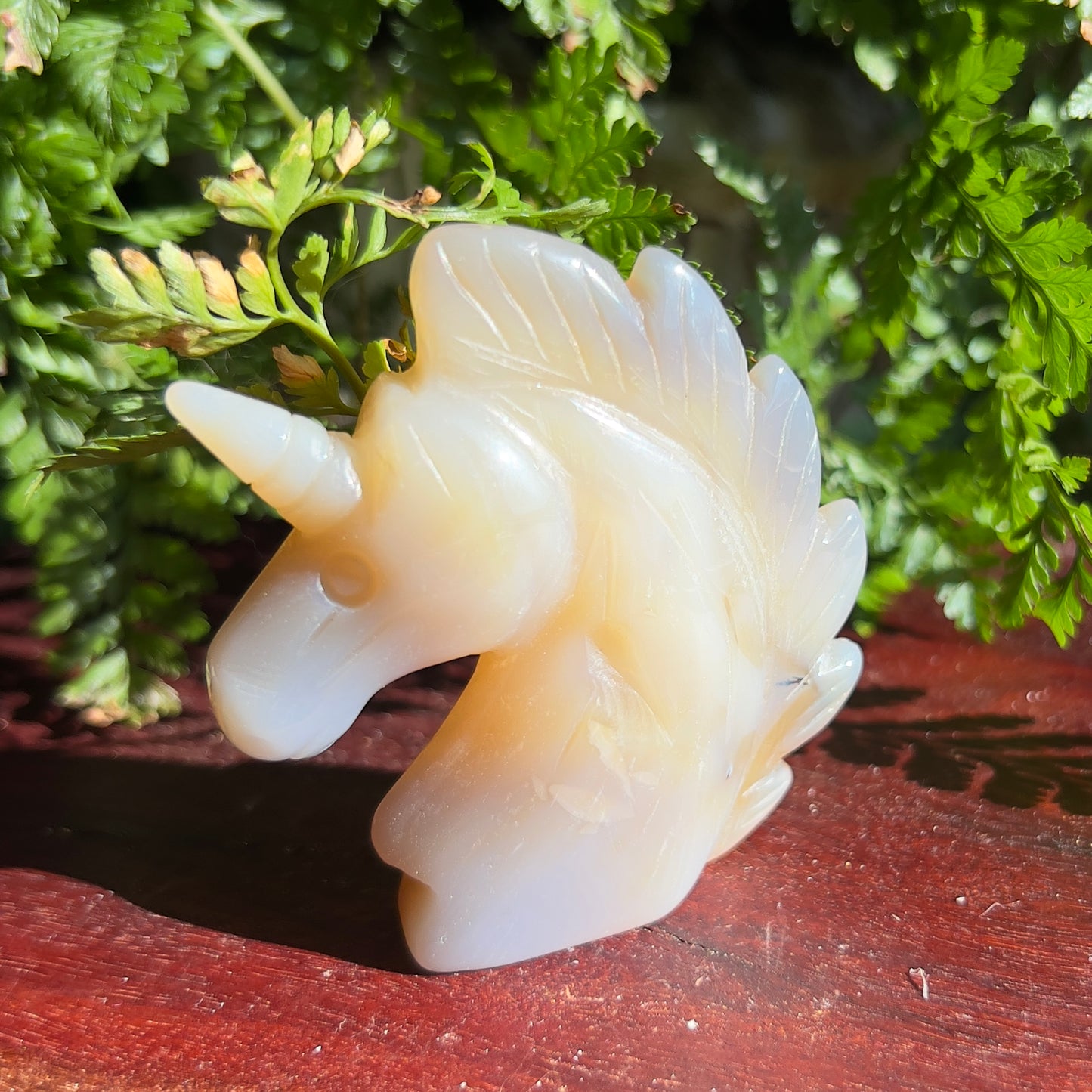 Unicorn Crystal Carving - Agate with Druzy (1)