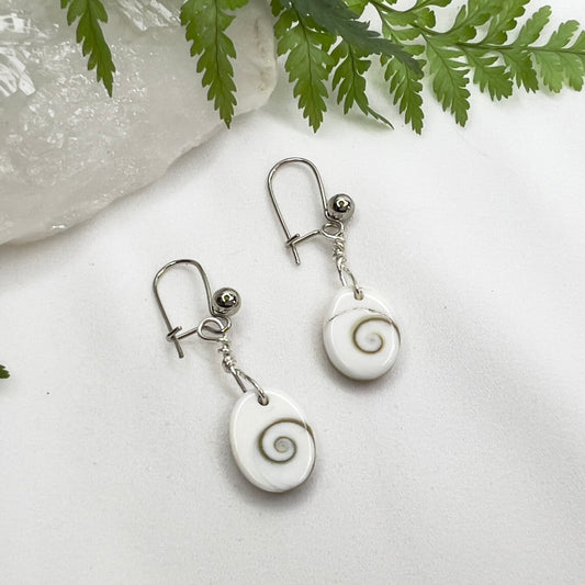 Shiva Eye Shell Earrings: Spiritual Insight ∙ Transformation ∙ Protection