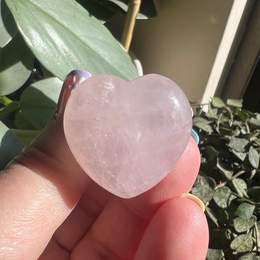 Rose Quartz Heart Crystal Car Air Vent Charm