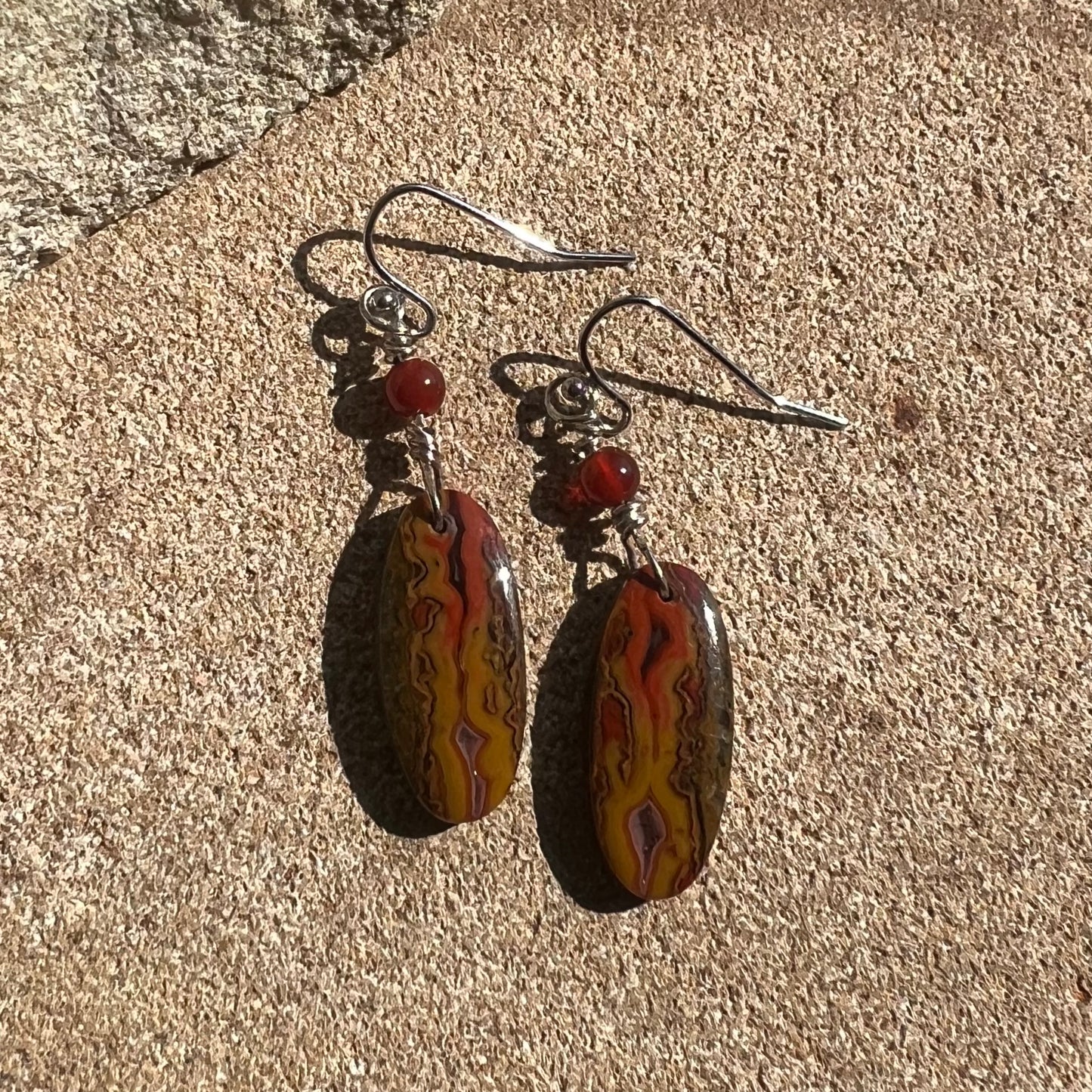 Moroccan Seam Agate Crystal Earrings