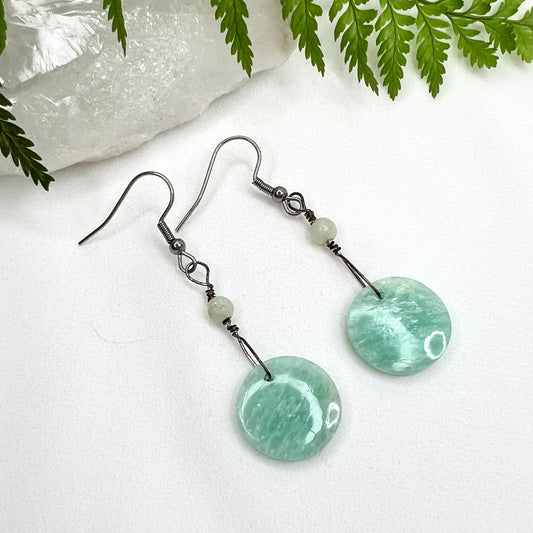 Amazonite Crystal Earrings: Inspiration ∙ Emotional Healing ∙ Self Expression