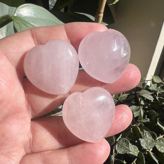 Rose Quartz Heart Crystal Car Air Vent Charm
