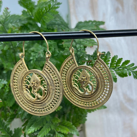 Mandala ‘Breathe’ Boho Brass Earrings (iii)