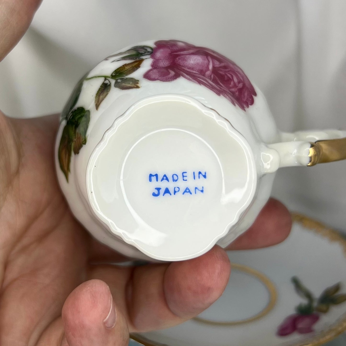 Vintage Demitasse Teacup & Saucer | Rose teacup | Delicate porcelain - Japan | A small Teapcup set perfect for little hands!