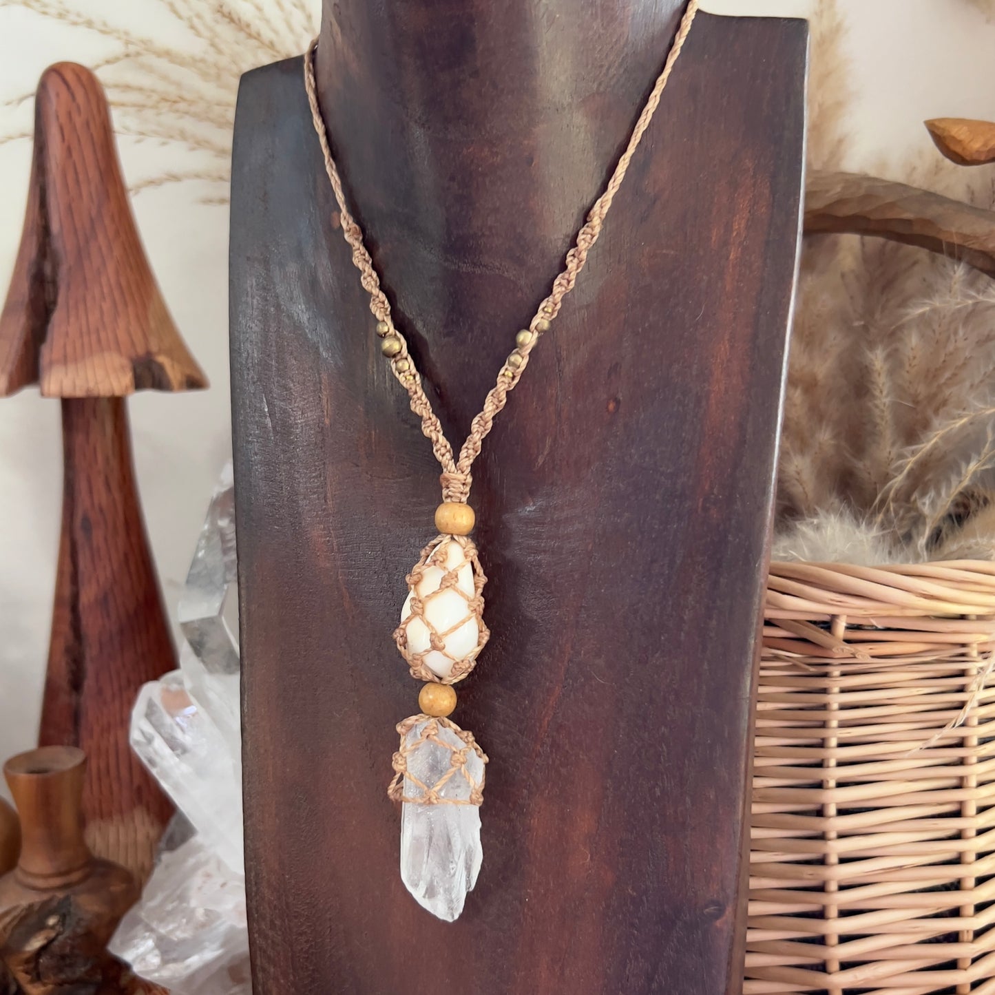 ‘Soul Speak’ Lemurian Root Quartz and White Opal