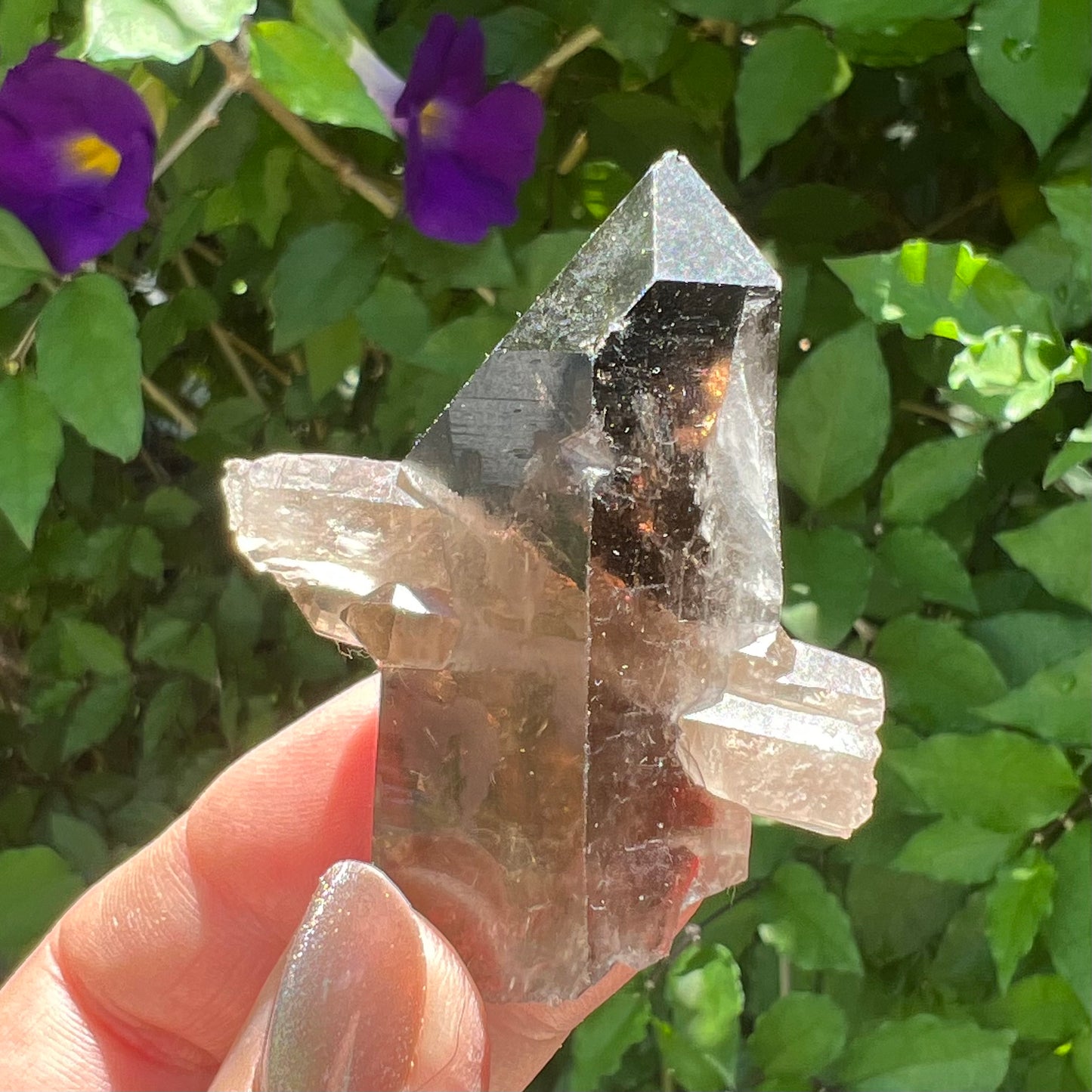 Manifestation Quartz | Smoky Quartz Point with complete Penetrator | Inner Child Quartz