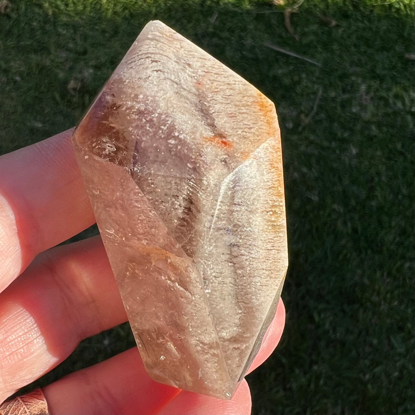'Thousand Layer' Lodalite Smoky Quartz Polished Point - Brazil