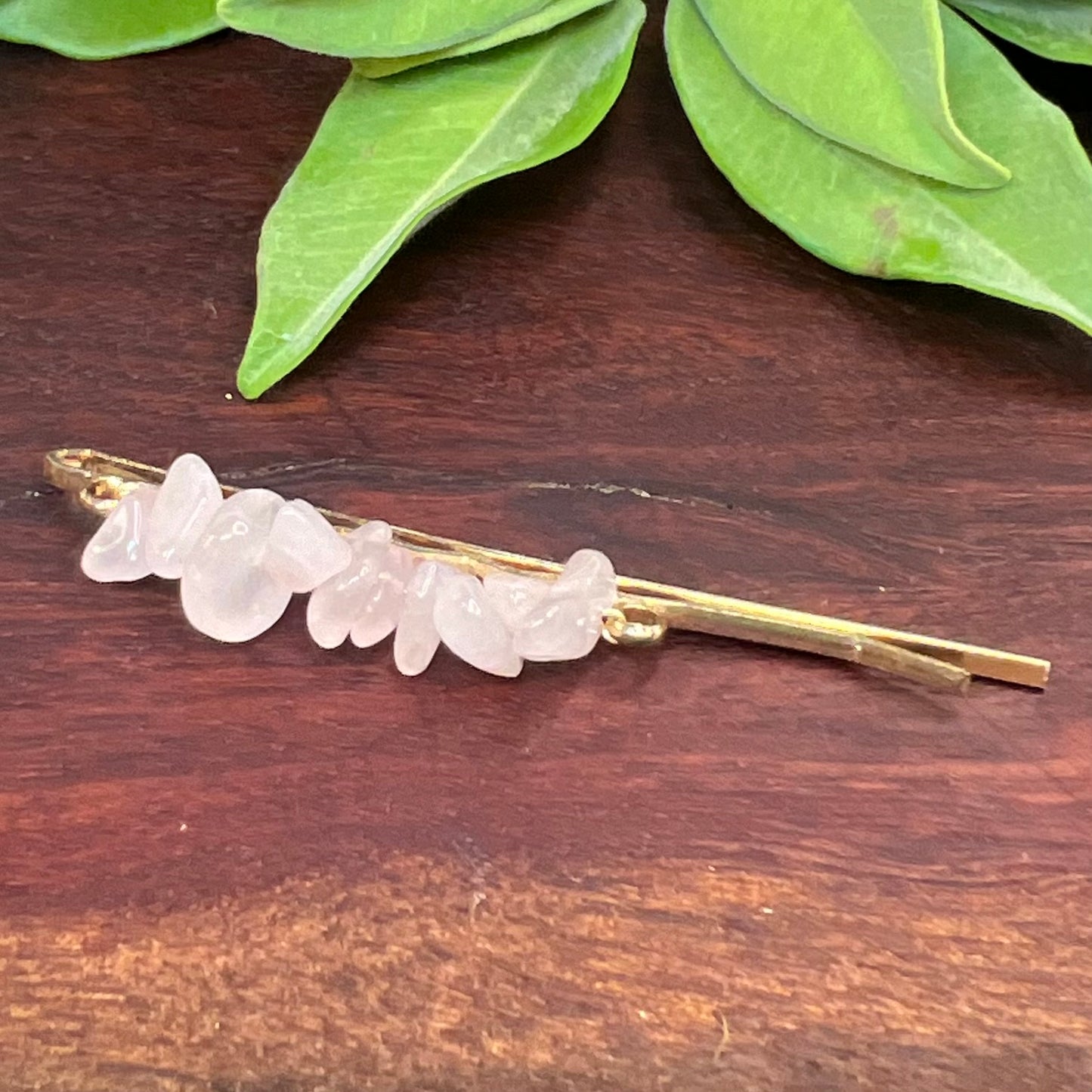 Rose Quartz Crystal Hair Clip | Hair Pin