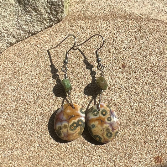 Orbicular Ocean Jasper Earrings