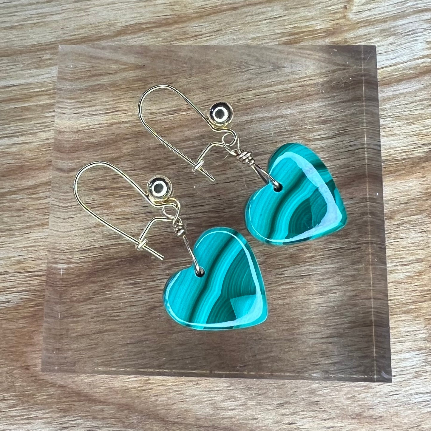 Malachite Heart Earrings: Transformation ∙ Awareness ∙ Emotional Healing