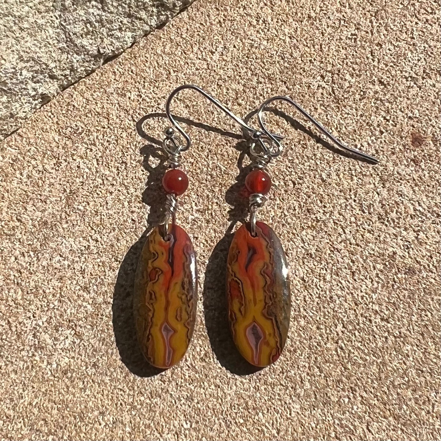 Moroccan Seam Agate Crystal Earrings