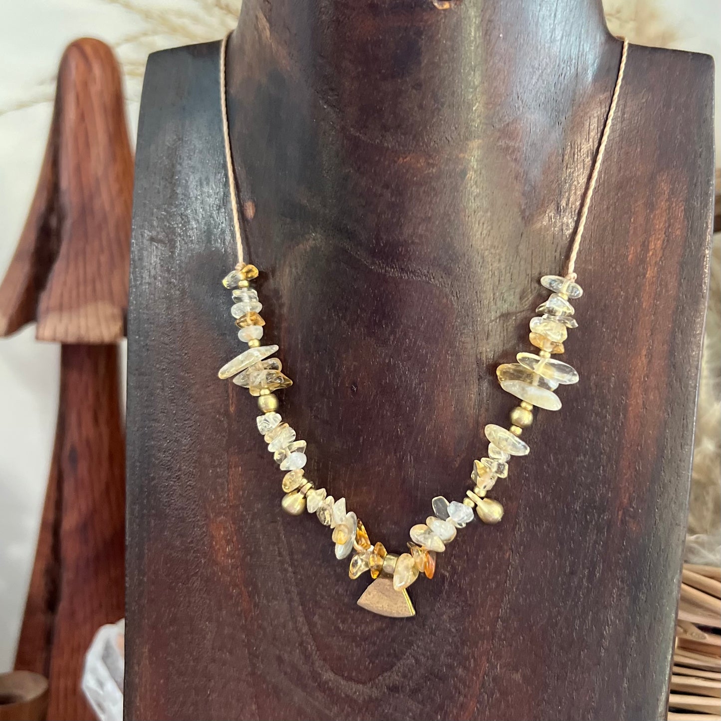 Citrine & Brass Layer Necklace